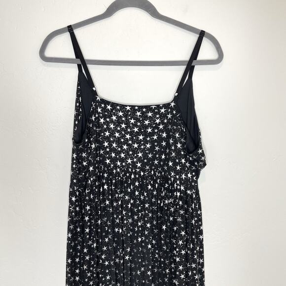 Cosmic Aura Star Silver Foil Mesh Tiered Maxi Dress Womens Plus 4X Whimsigoth 4 - Picture 8 of 11